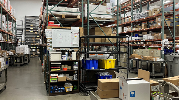 shelves in warehouse